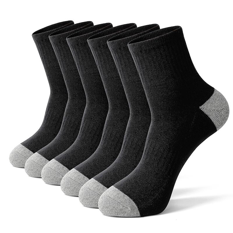 6/12 Paar Herren Baumwolle Laufsocken Crew Socken Mittelhoch Hochwertig Lässig Atmungsaktiv Sportsocken Für Männer und Frauen Weiche Socke