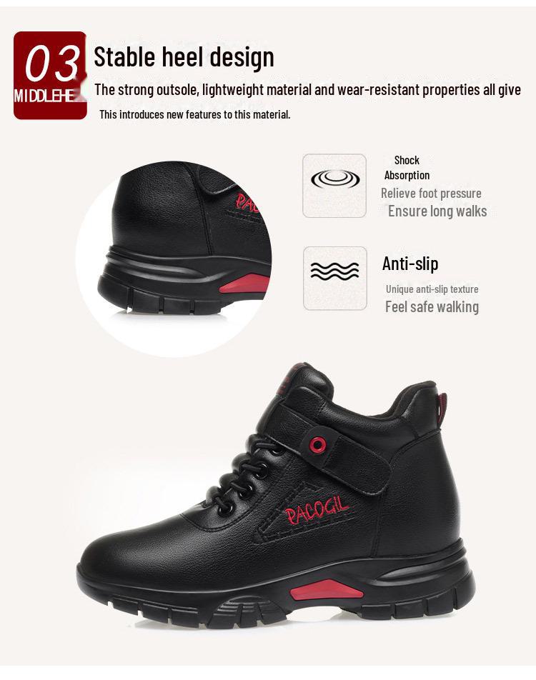 Women's Plush Leather Casual Walking Shoes 2023 - Autumn/Winter Edition for Middle-Aged & Elderly