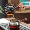 High-Temperature Resistant Glass Office Tea Set with Rotating Handle and Water Separation Liner