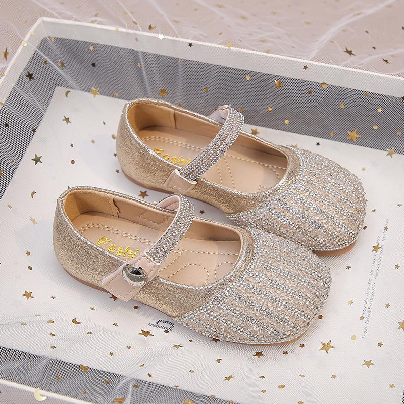 

Children princess shoes spring new girl shoe rhinestone girl leather shoe kids shoes stylish girl single shoes 26