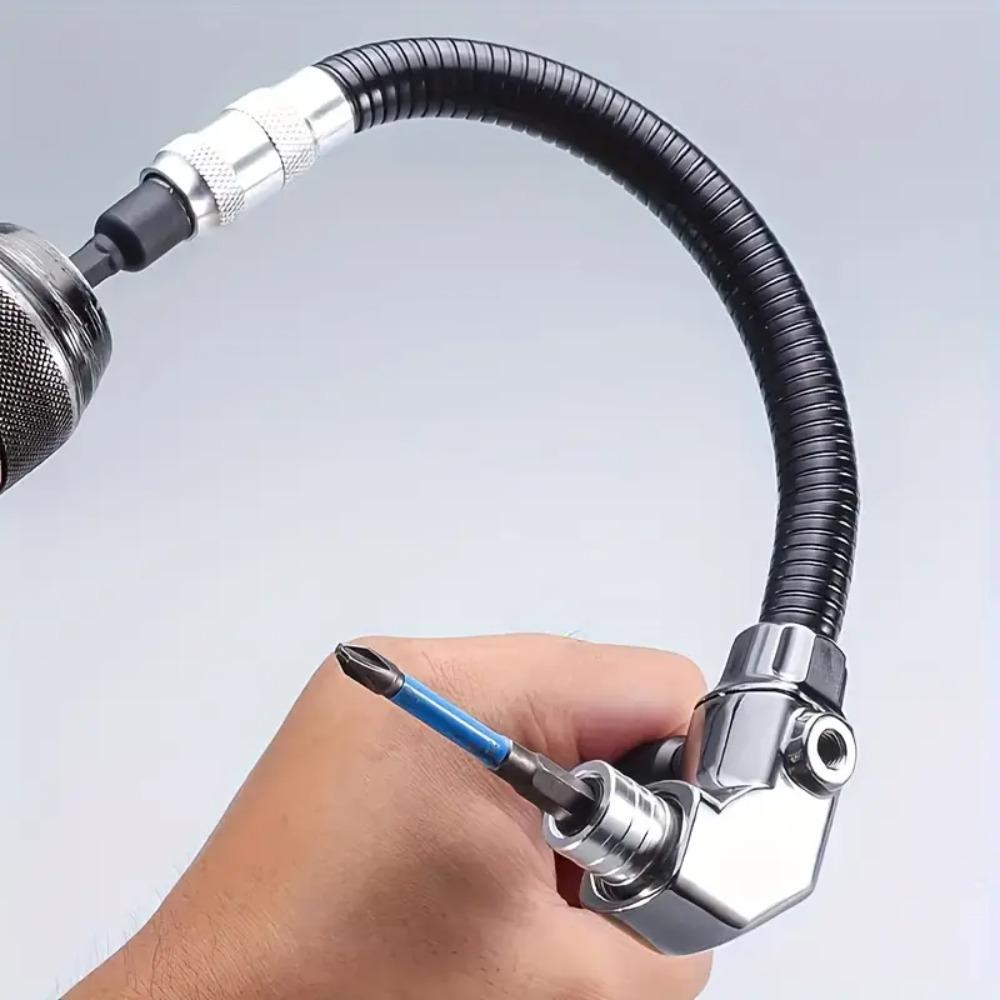 90 Degree Right Angle Drill Attachment Flexible Shaft Extension Adjustable Screwdriver Adapter for Woodworking Tools