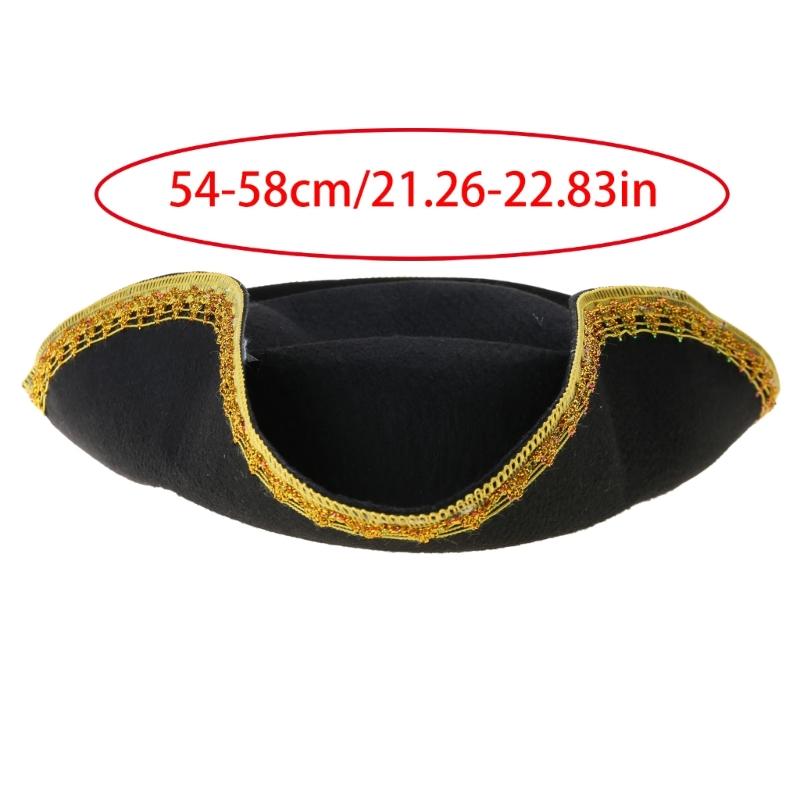 Pirate Captain Hat for Women Man Unisex Halloween Costume Pirate Hat Party Hat