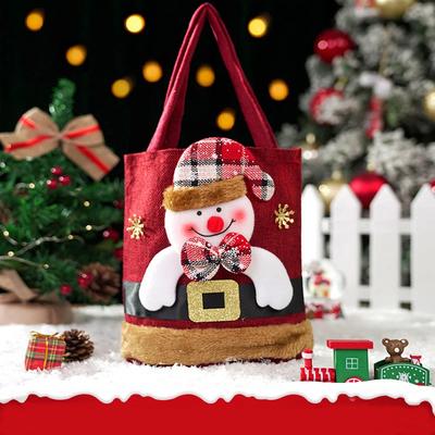 1 STÜCKE Weihnachtsgeschenk Taschen Handtaschen Tragetaschen Süßigkeiten Taschen Schneemann Bär Geschenk Taschen Aufbewahrungstaschen Weihnachtsdekoration