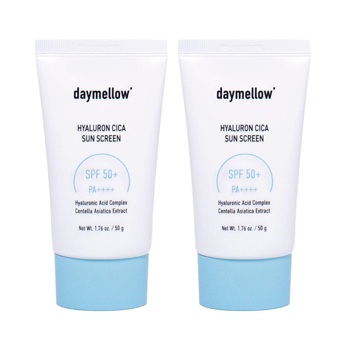 Daymellow Hyaluronic Cica Moisturizing Sun Cream SPF 50+ PA++++, 2 pieces, 50g
