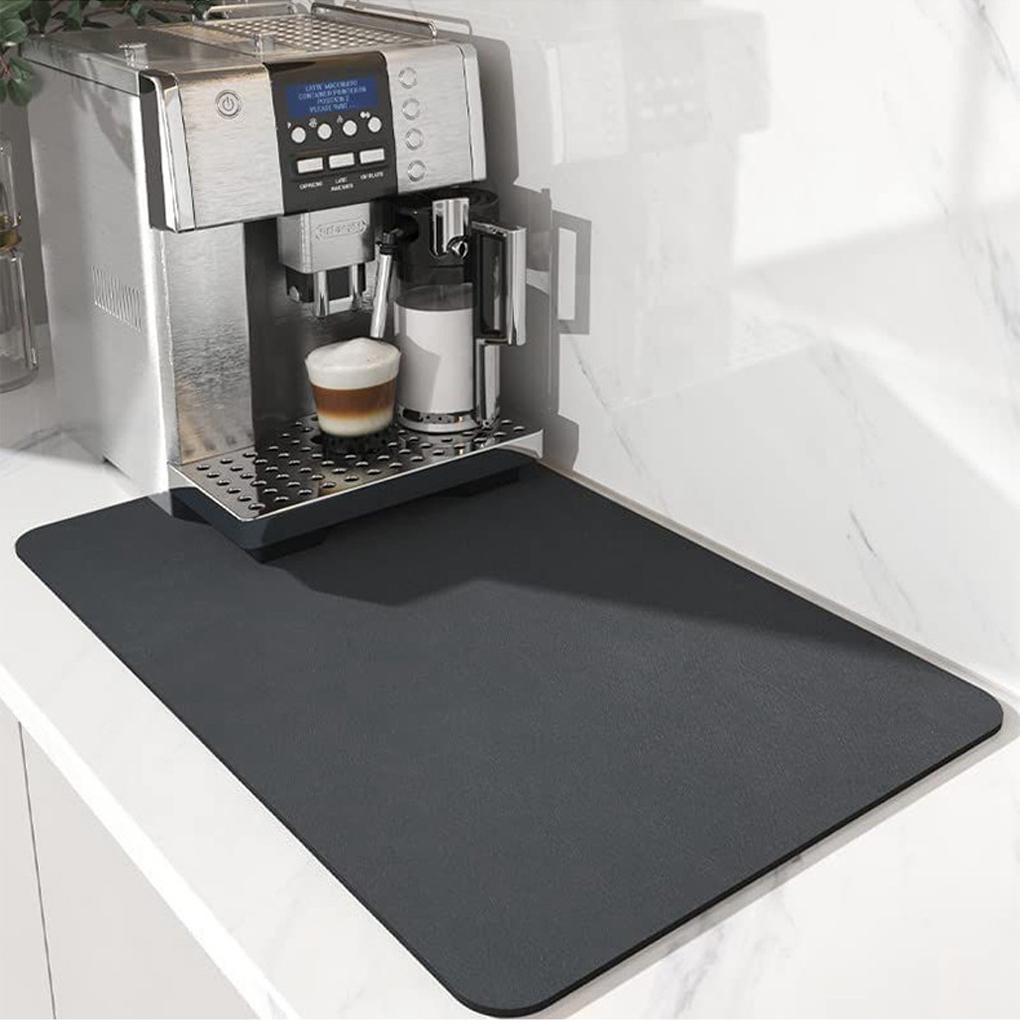 Black Exquisite Dish Drying Mat For Clean And Tidy Countertop Table Decoration Accessories Absorbent Mat Kitchen