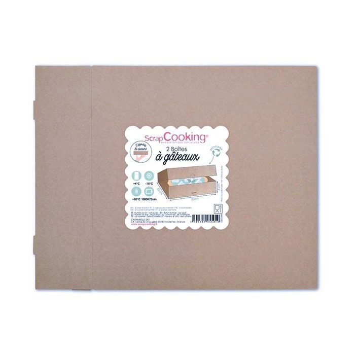 2 Kartonboxen für Kuchen 32 x 32 x 8 cm