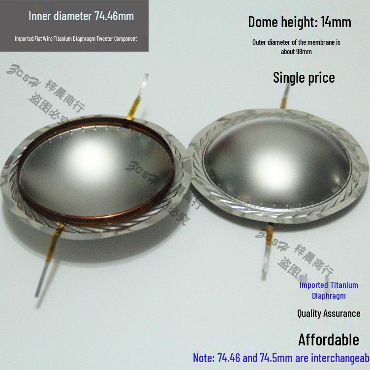 74.5mm Titanium Diaphragm Tweeter Voice Coil with Round & Flat Wire - 75 Core Speaker Audio Accessory