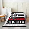 Firefighter blanket gift for firefighter man dad husband adult bedroom living room decoration flannel blanket