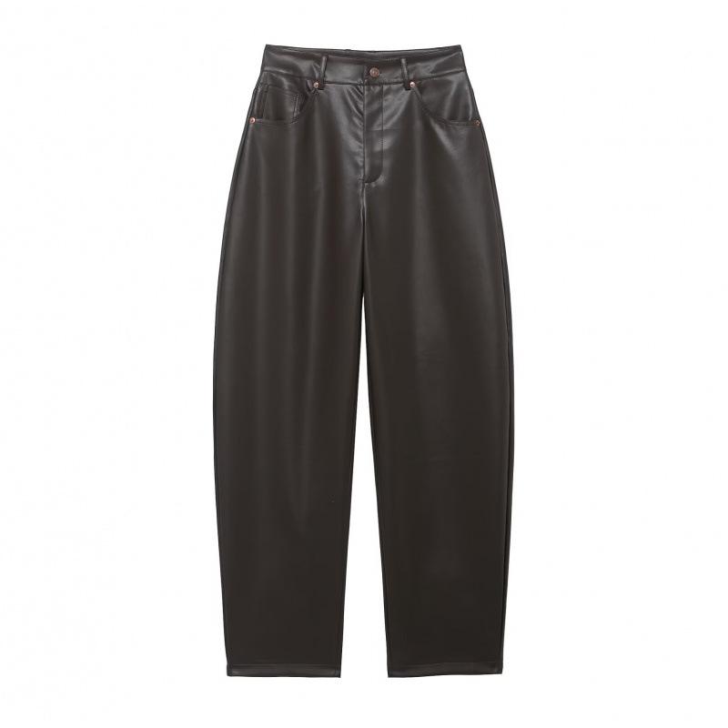 European and American Style Mid-Waist Pocket Balloon Trousers – Winter 2025 Medium
