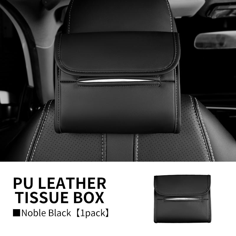 

Car Tissue Box Holder PU Leather Car Center Console Armrest Napkin Box Sun Visor Backseat Tissue Case with Fix Strap Universal 5