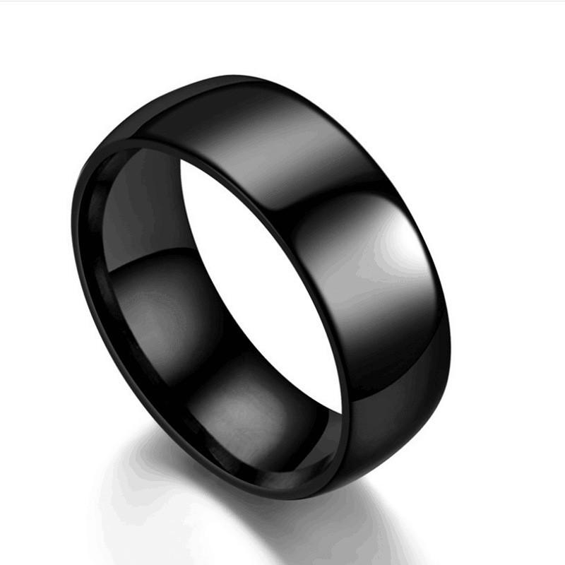 Men's 468mm Polished Titanium Steel Ring - Simple, Sweet Couple Style