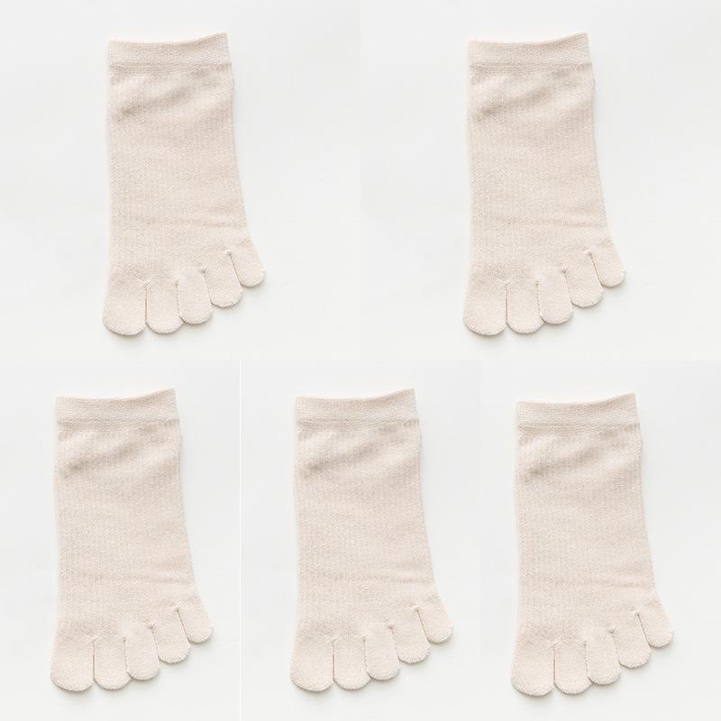 5 Pairs of Female Summer Thin Lovely Deodorizing Sweat Absorbing Breathable Five Toe Socks