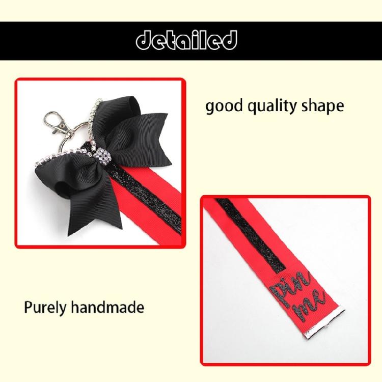 Pin Me Cheer Glitter Keychain with Bowknot Rhinestones Sports Accessories for Women Cheerleader Bag Backpack Pendant