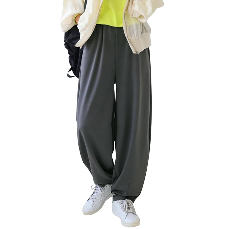 

[antiqua] [Antica] punch curve pants ladies bottoms ESA-00219 Onesize 16 charcoal gray