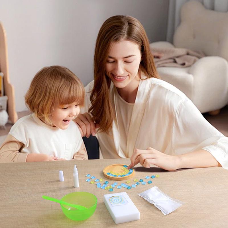 Mosaic Coaster DIY Kit: Handmade Craft Activity for Kids & Parents