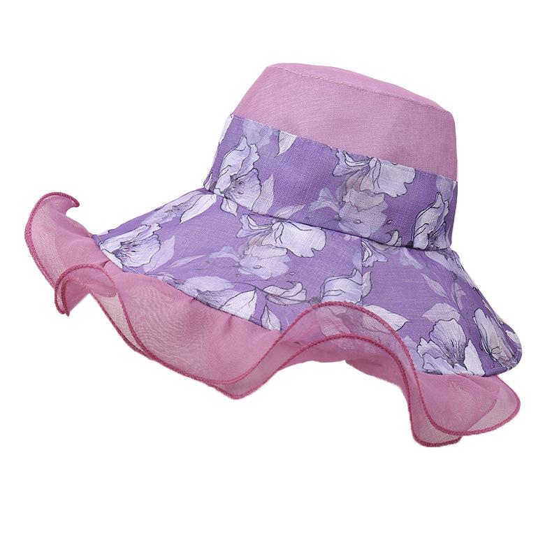 Fashion Big Wave Lace Sun Hat Women's Summer Outdoor Vacation Sun Hat Big Brim Seaside Beach Hat