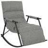Rocking Chair with Adjustable Backrest and Footrest Rocker Recliner Armchair Upholstered In Linen 62x100x89 Cm Black
