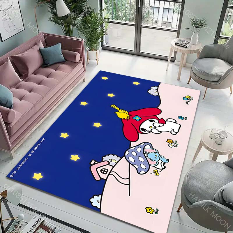 15 Sizes Japanese My Melody Rug Carpet for Living Room Children Bedroom Mat Sofa Doormat Floor Rug Home Decor Anti-Slip Mat