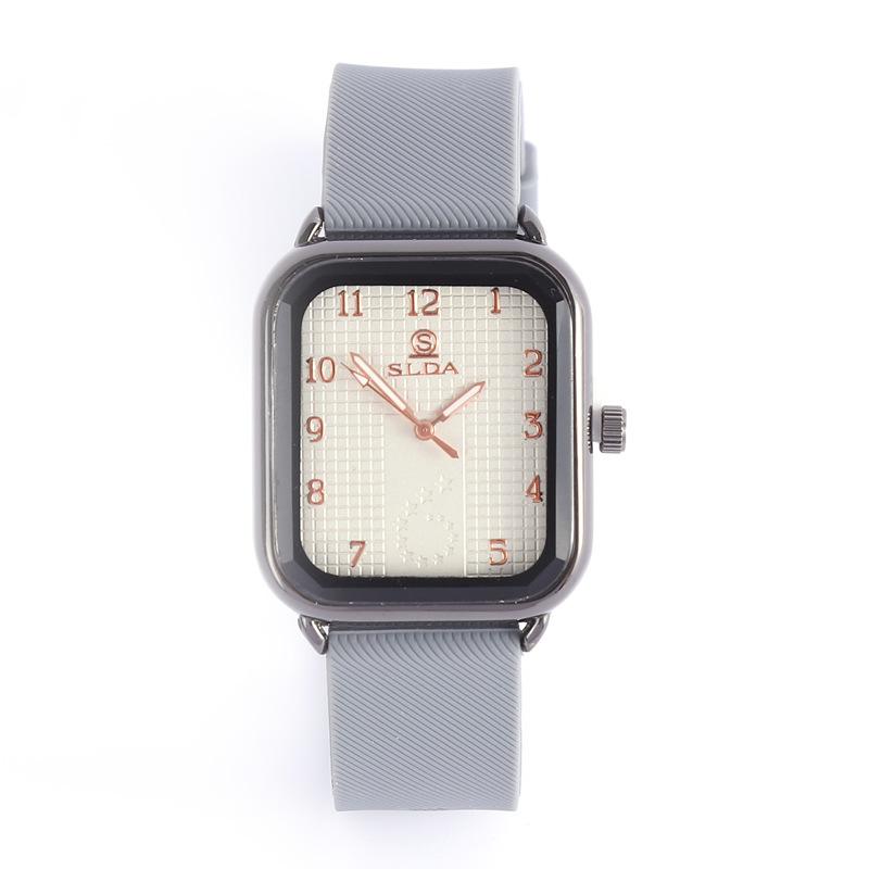 Rectangle Business Casual Men'S Watch Student Fashion Trend Silicone Strap Quartz Watch Men