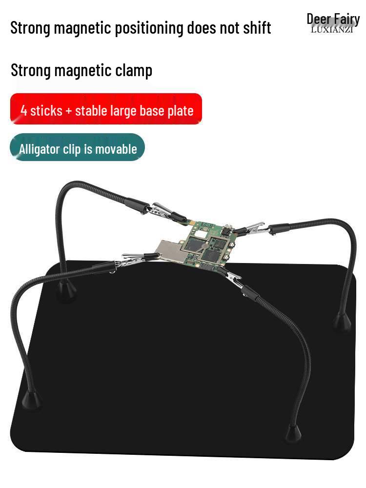 Braccio a pinza a coccodrillo magnetico per schede a circuito stampato (PCB) e pittura di modelli.