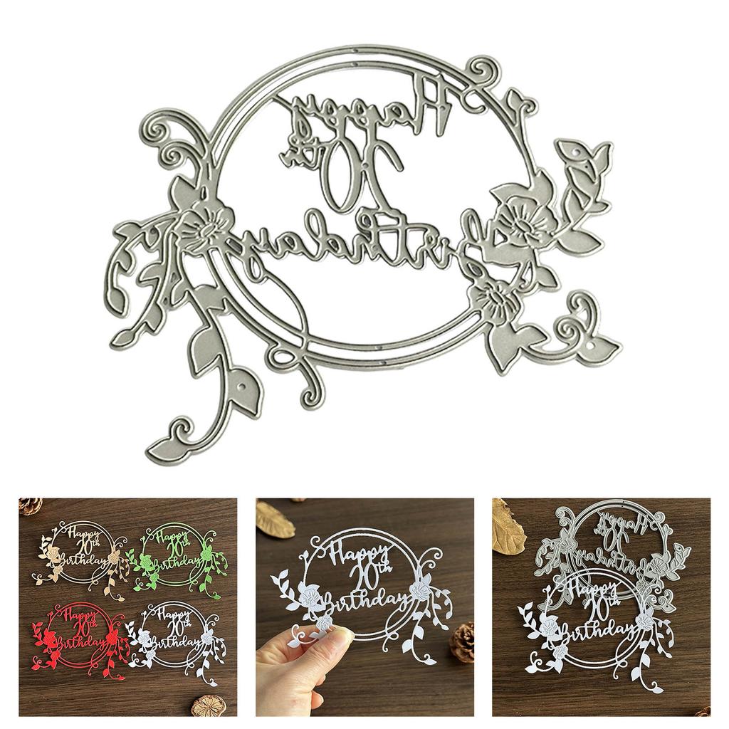 Happy 20th Birthday Metal Die Cuts Carbon Steel Cutting Dies Embossing Stencils for Card Photo Scrapbooking Decorations