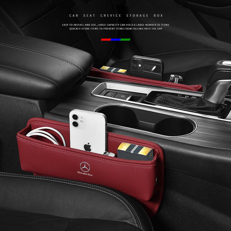 GLC GLB Car Seat Gap Organizer Leather Storage Box Interior Accessories For Mercedes Benz W203 W204 W205 W210 W211 W212 CLA CLK