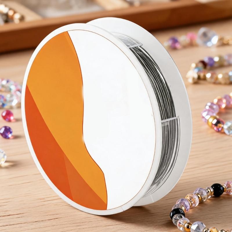 Jewelry Wire Roll with 10m Spool Length, Iron Beading Line for Bracelet Making, Earring Projects, Handmade Beadwork