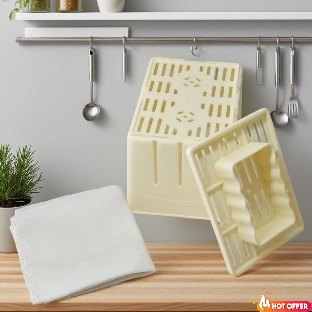 + Výrobce kuchyňských nástrojů PP DIY Plastové ks/Sada Lisovací forma 1 Sada s tofu hadříkem Potravinářská třída Lisovací forma na sóju Sýr