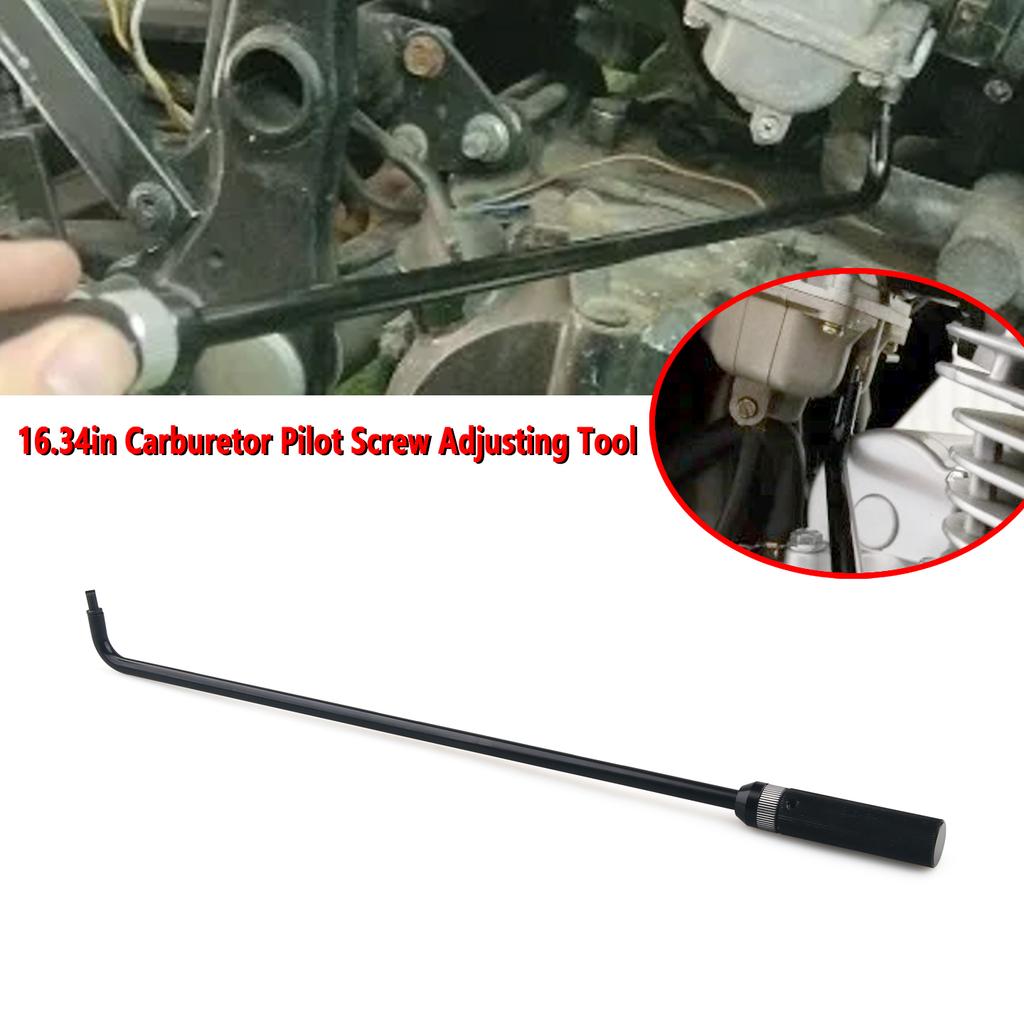 16.34in/41.5cm Carburetor Pilot Screw Adjusting Tool 110° Angled Head Metal Universal for ATV UTV Snowmobile