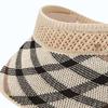 Daks Packable Brown Check Knit Sun Cap With Dd Metal Ornament