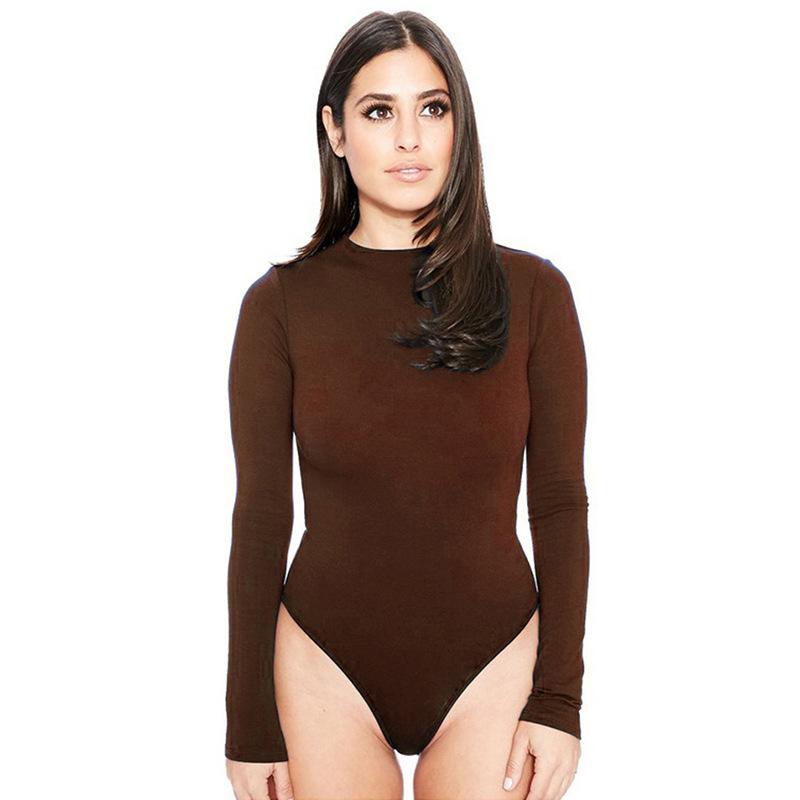 GMXIA Otoño e Invierno Manga Larga Cuello Redondo Casual Base para Mujer Body Sexy