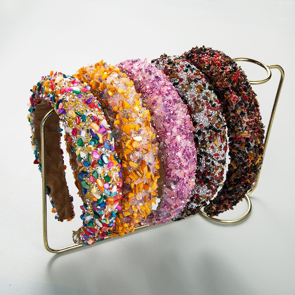 Fashionable New Hairband Accessory - Colorful Gemstone Hairband for Pressing Hair