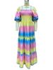 2025 European & American Women's Floral One-Shoulder Long Dress - Spring/Summer Fashion
