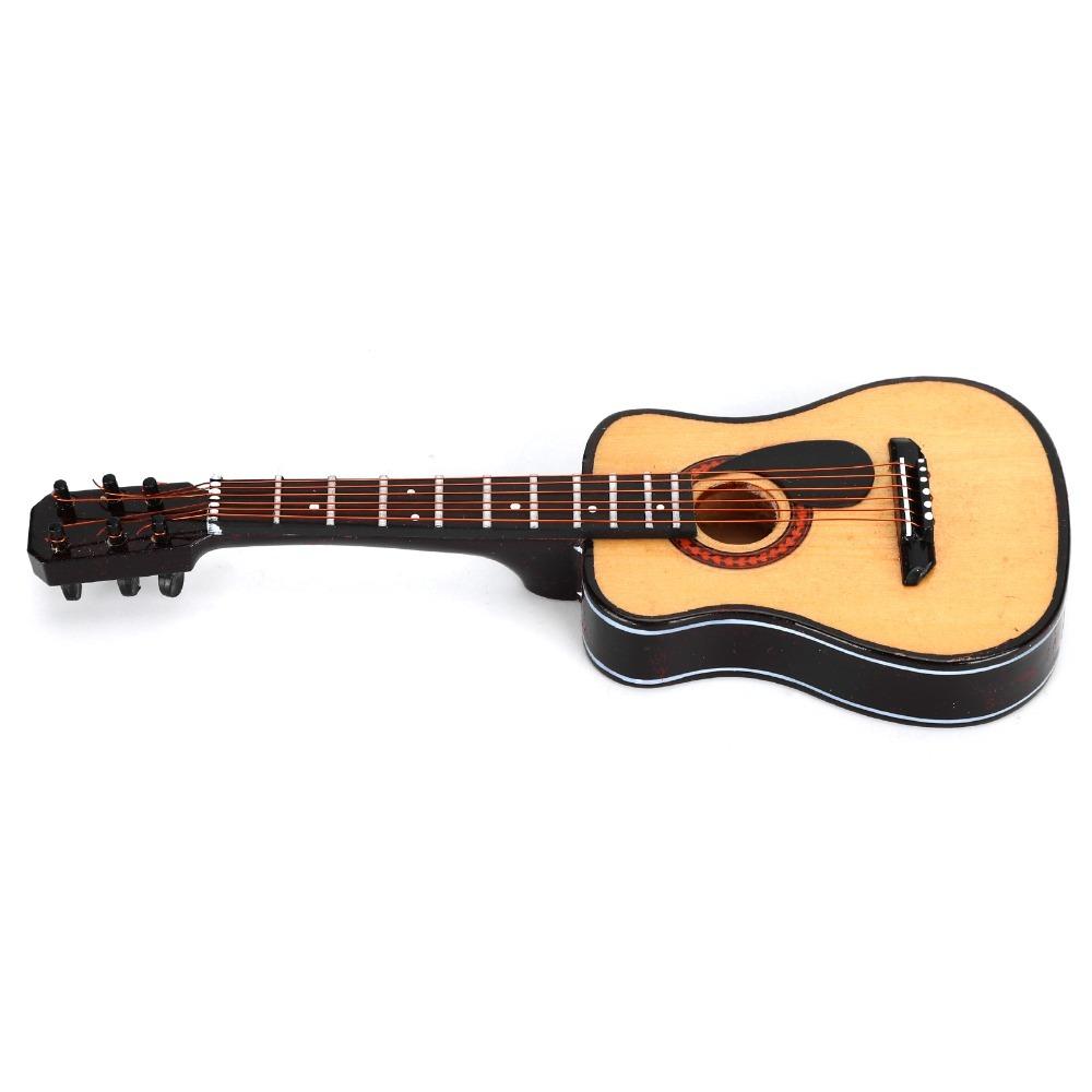3pcs With Stand And Case Miniature Guitar Model Acoustic Guitar Ornament  Desk Shelf Decoration