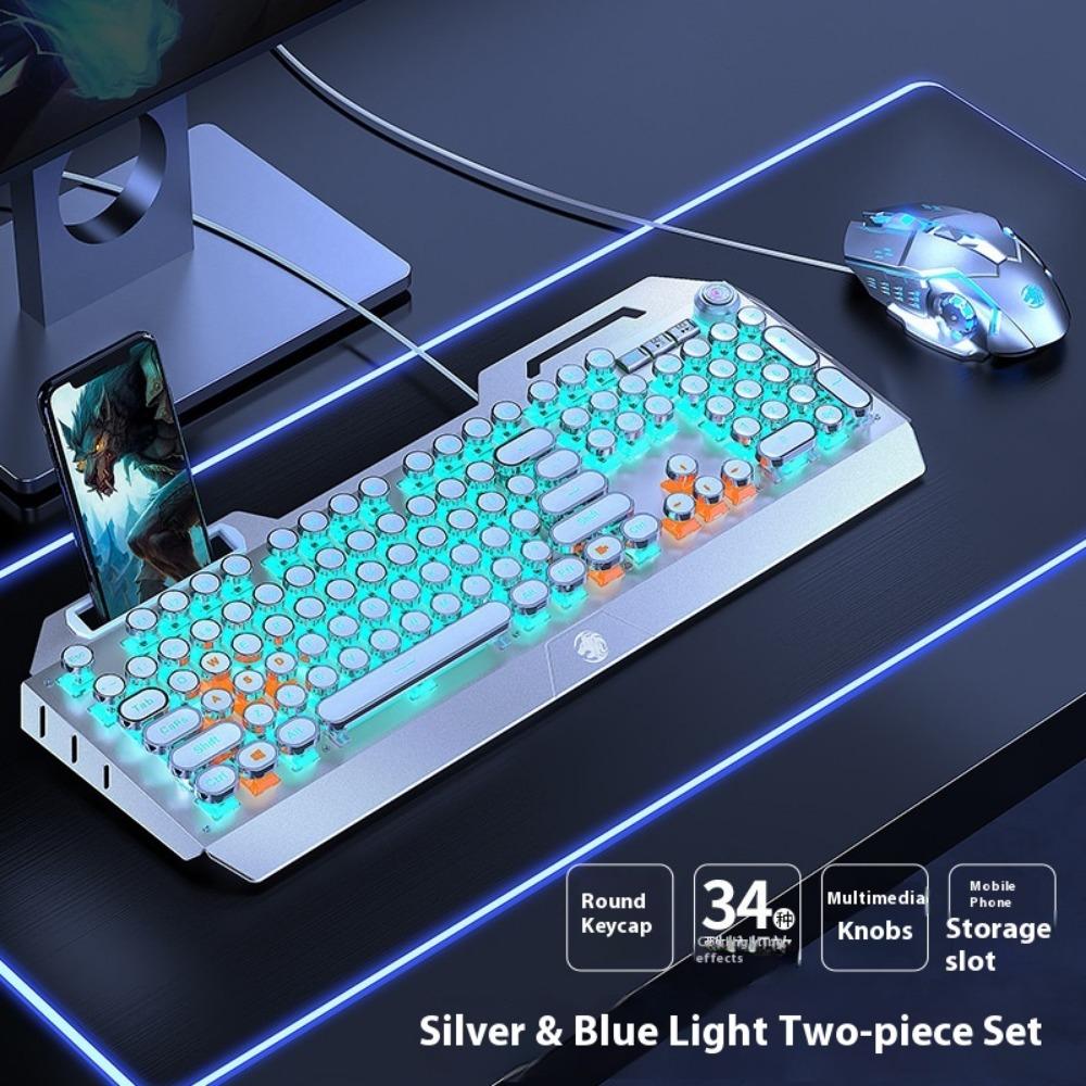 Mechanical Keyboard, Wired Mouse Set, Game Computer, E-sports, Green Axis, Wireless Keyboard and Mouse Special