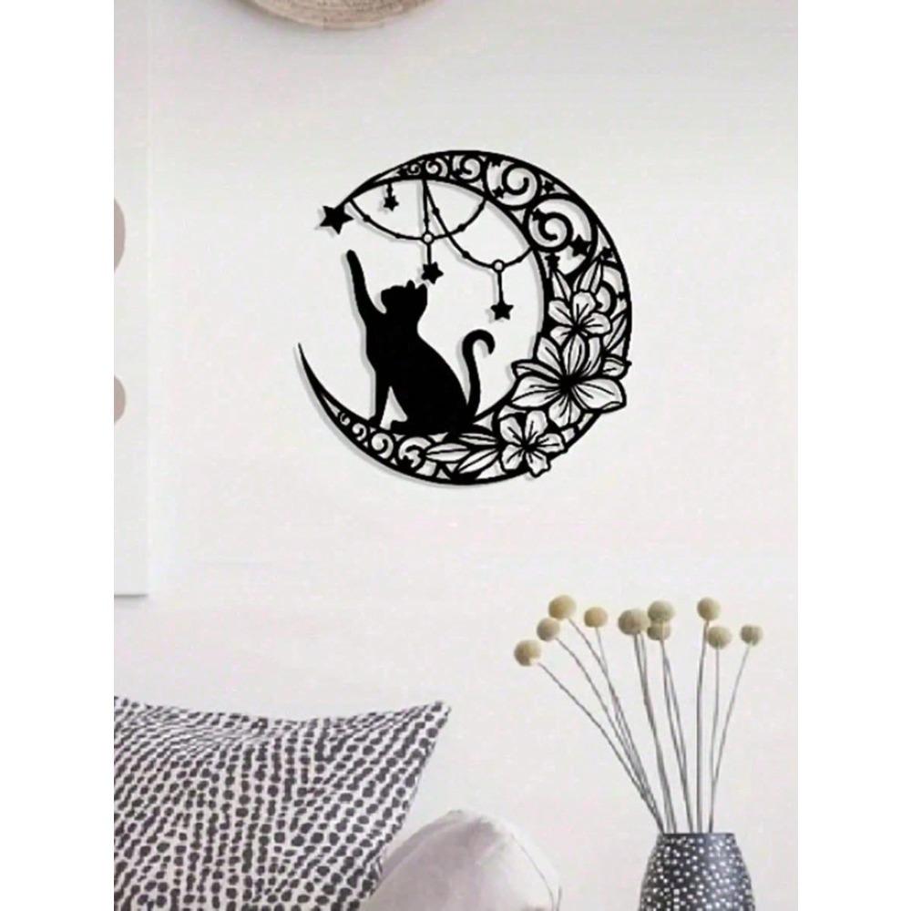 Vintage Iron Wall Art Cat Metal Sculpture Home Decor Gothic Halloween Indoor Outdoor