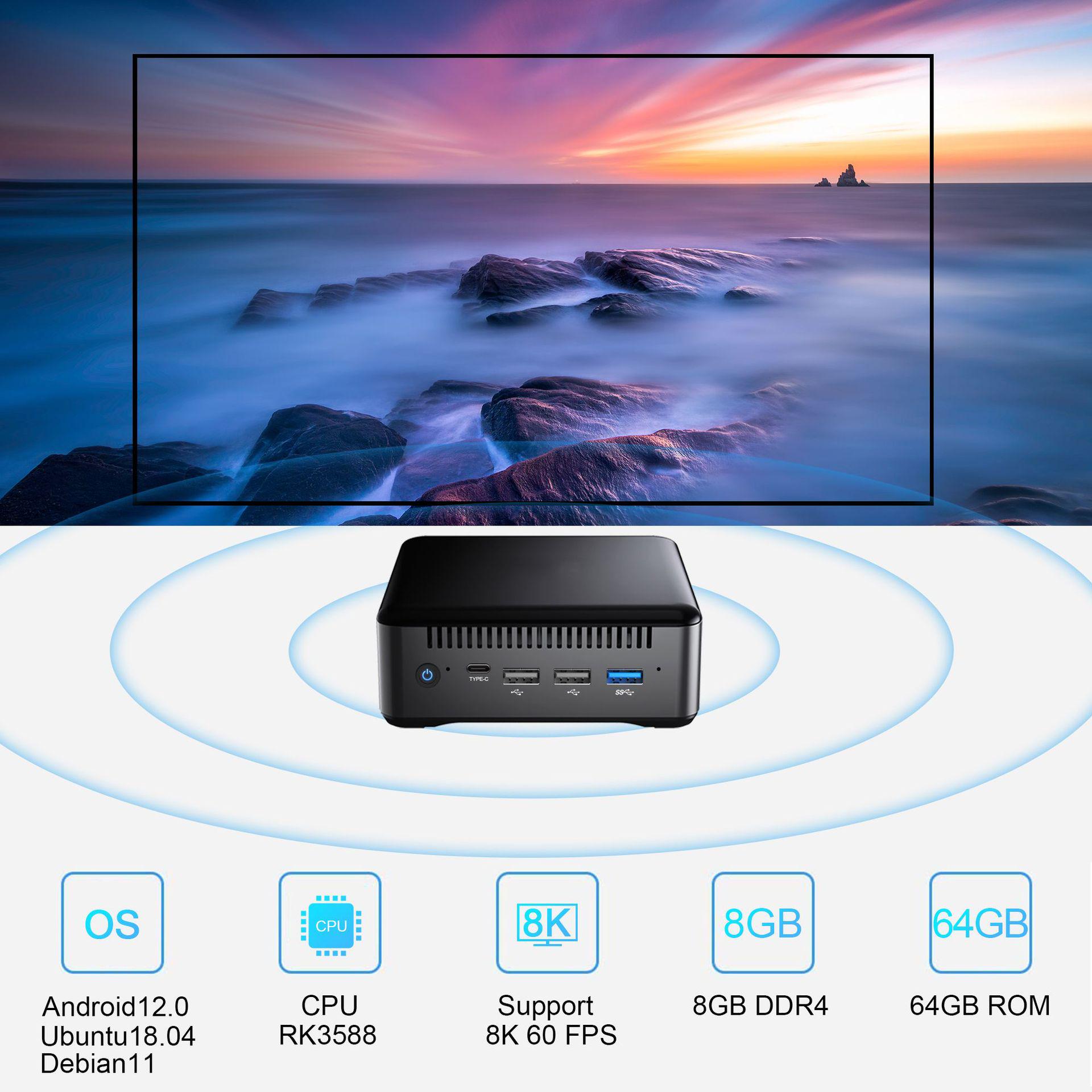 

RK3588 Mini PC Game Console: Android 12, Bluetooth, Wireless Network