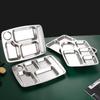 Huisiyuan Large 304 Stainless Steel 6-Compartment Divided Meal Tray