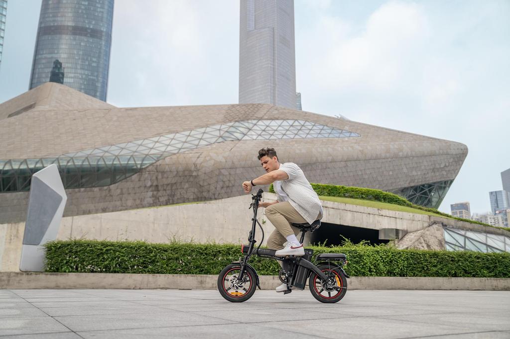 DYU A5 Elektrische fiets 14 inch 350W opvouwbare elektrische fiets 25 km/u snelheid 48V 7,5AH lithium-ionbatterij 60 km maximaal bereik Outdoor E-bike