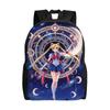 S-Sailor Moon Rucksäcke Damen Herren Freizeit Schultasche für College Schule Kaninchen Prinzessin Serenity Anime Taschen