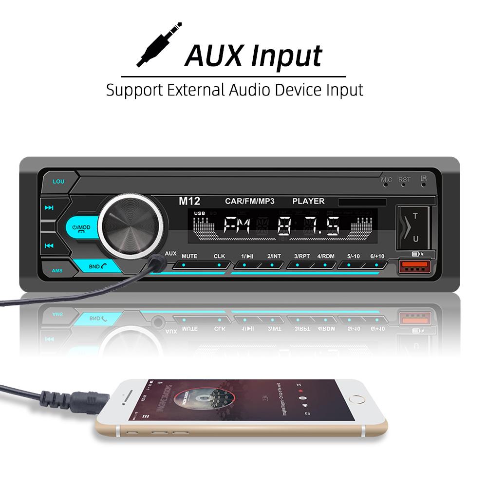 HIPPBQCC Autoradio, 1Din-Player, FM-MP3-Player, digitales Bluetooth-Autoradio, Stereo-Audio, Musik, USB/SD mit In-Dash-AUX-Eingang