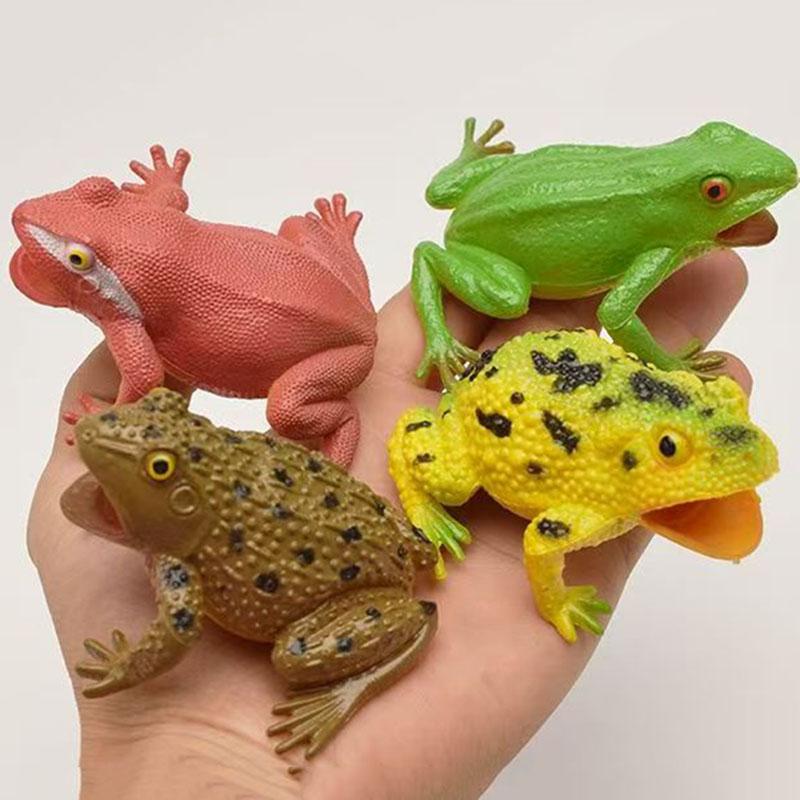 4 Stück Froschspielzeug Quetschgeräusch Realistische Tierfiguren Seltsames Streichzeug Scherzartikel Lustige Neuheit Für Teenager Jungen Mädchen