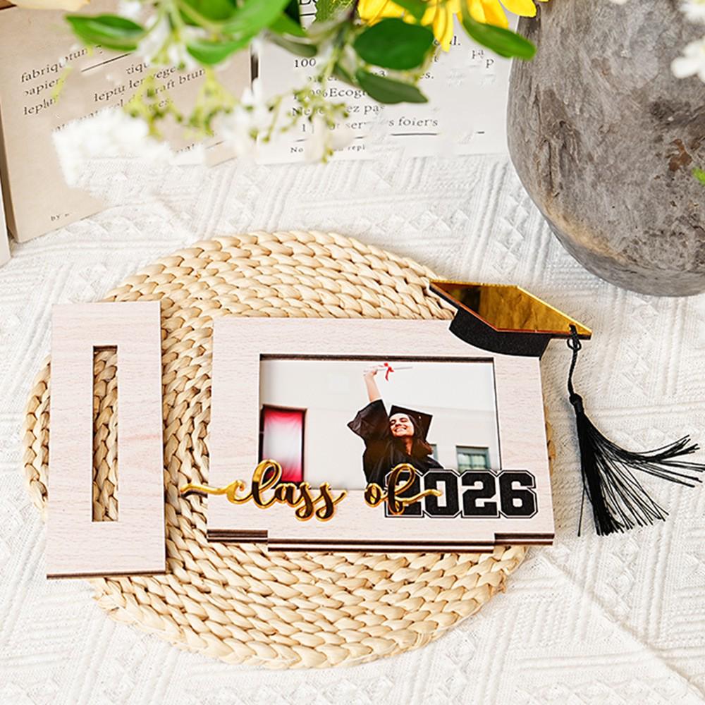 2026 Graduation  Photo Frame Stand Wooden Combination Photo Stand Desktop Ornament