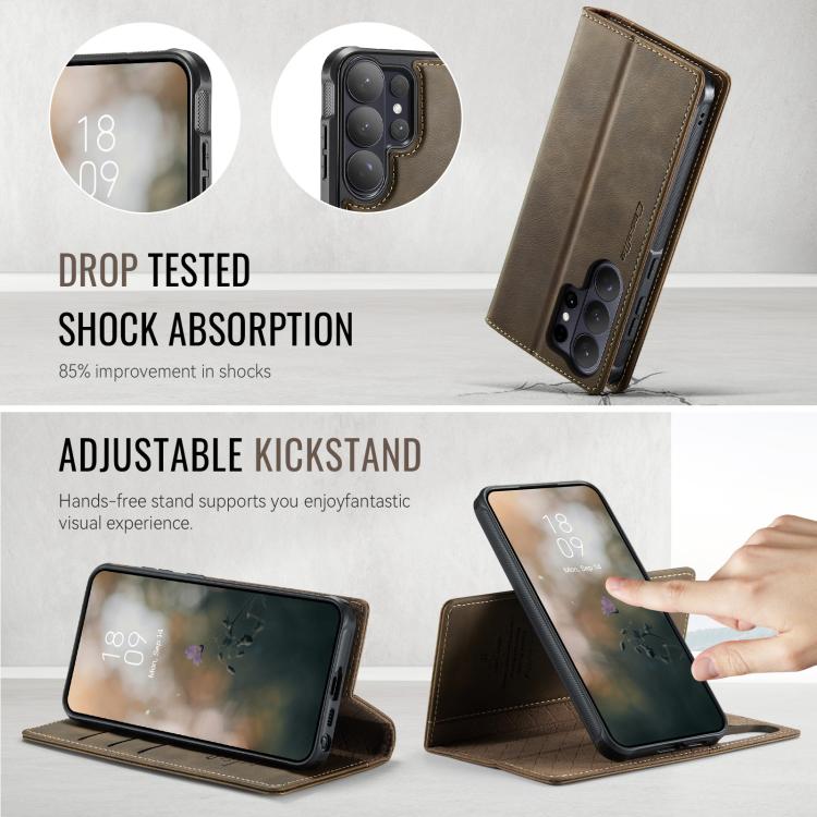 Magnetic RFID Blocking Leather Wallet Case for Samsung Galaxy S26 Ultra 5G