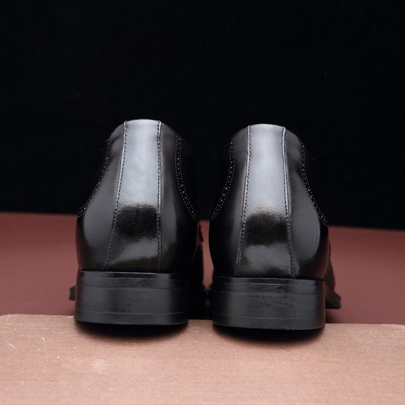 Formelle Herrenschuhe aus Rindsleder mit verstecktem 6,5cm Absatz, Britisch-Koreanischer Stil, Trendy für Business oder Hochzeiten