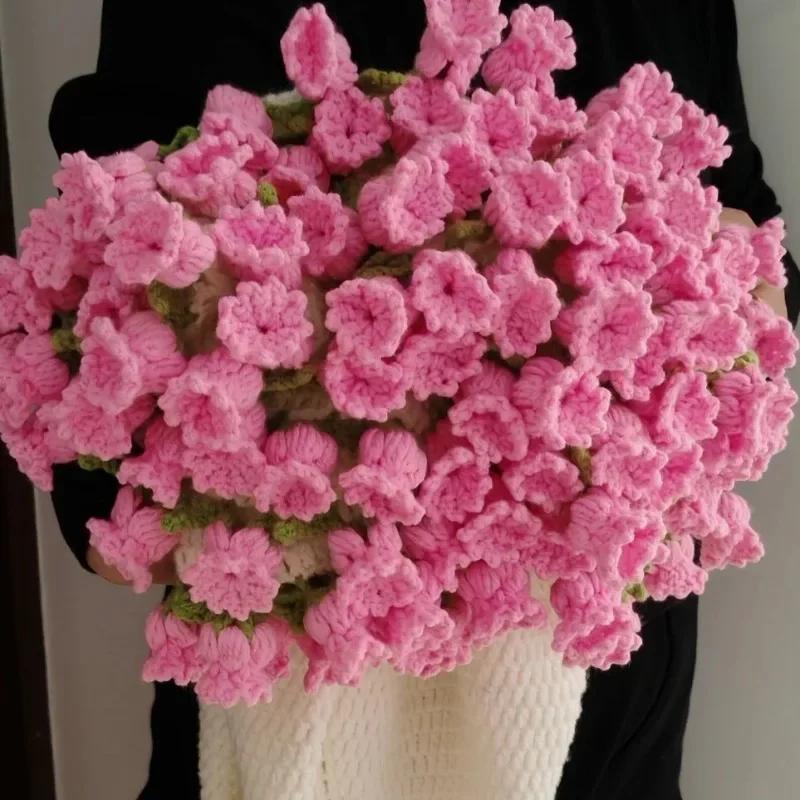 Finished Rose Blanket Bouquet Rose Flowers DIY Hand-woven Crocheting Stitch Blankets Girls Mother's Day Valentine's Day Gifts