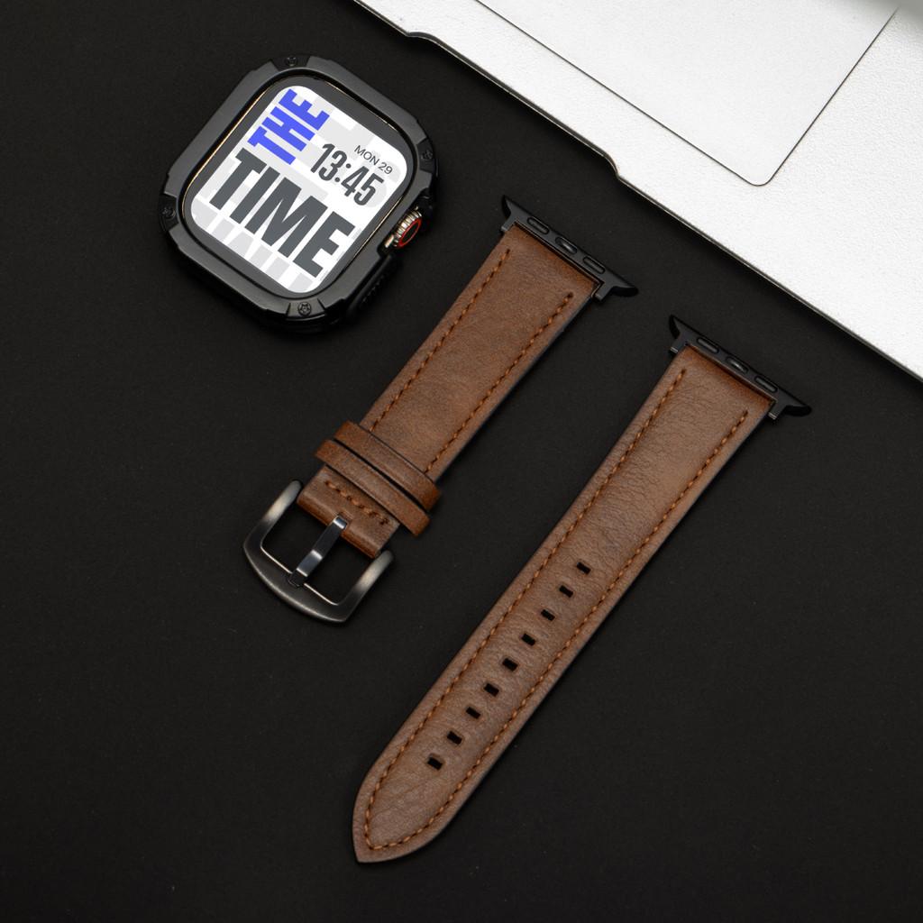 

Чехол из ПК ТПУ + Кожаный ремешок для Apple Watch ultra 3 2 49 мм для iWatch серии 11 10 42 мм 46 мм 9 8 7 41/45 мм 6 5 4 SE3 40/44 мм Ultra 3 2 1 49mm