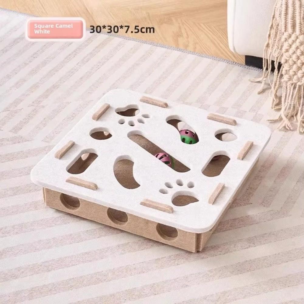 Felt Cat Puzzle Box Compact Size Cat Exercise Toy Durable Pet Interactive Toy  Kitten