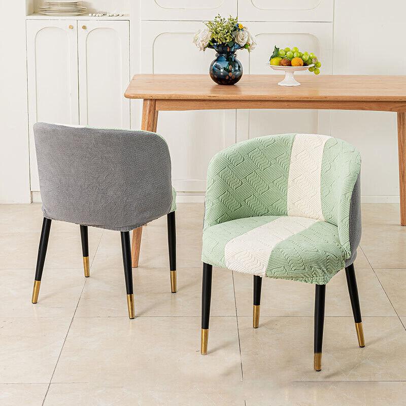 1PC Jacquard Circular Backrest Chair Cover Elastic Dustproof Dining Chair Cover Office Chair Seat Cover Home Decoration
