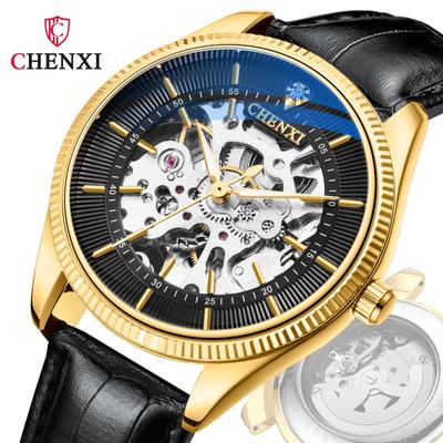 Neue TOP Marke Luxus herren Uhr Mit Box Automatische männer Wasserdichte Einfache Business Lederband männer Mechanische uhren